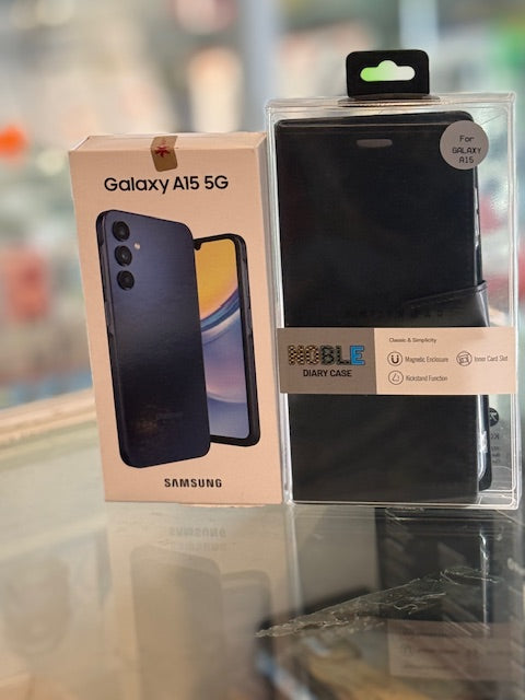 Samsung Galaxy A15 A156E 5G (128GB+4GB)  Black+Free Flip case