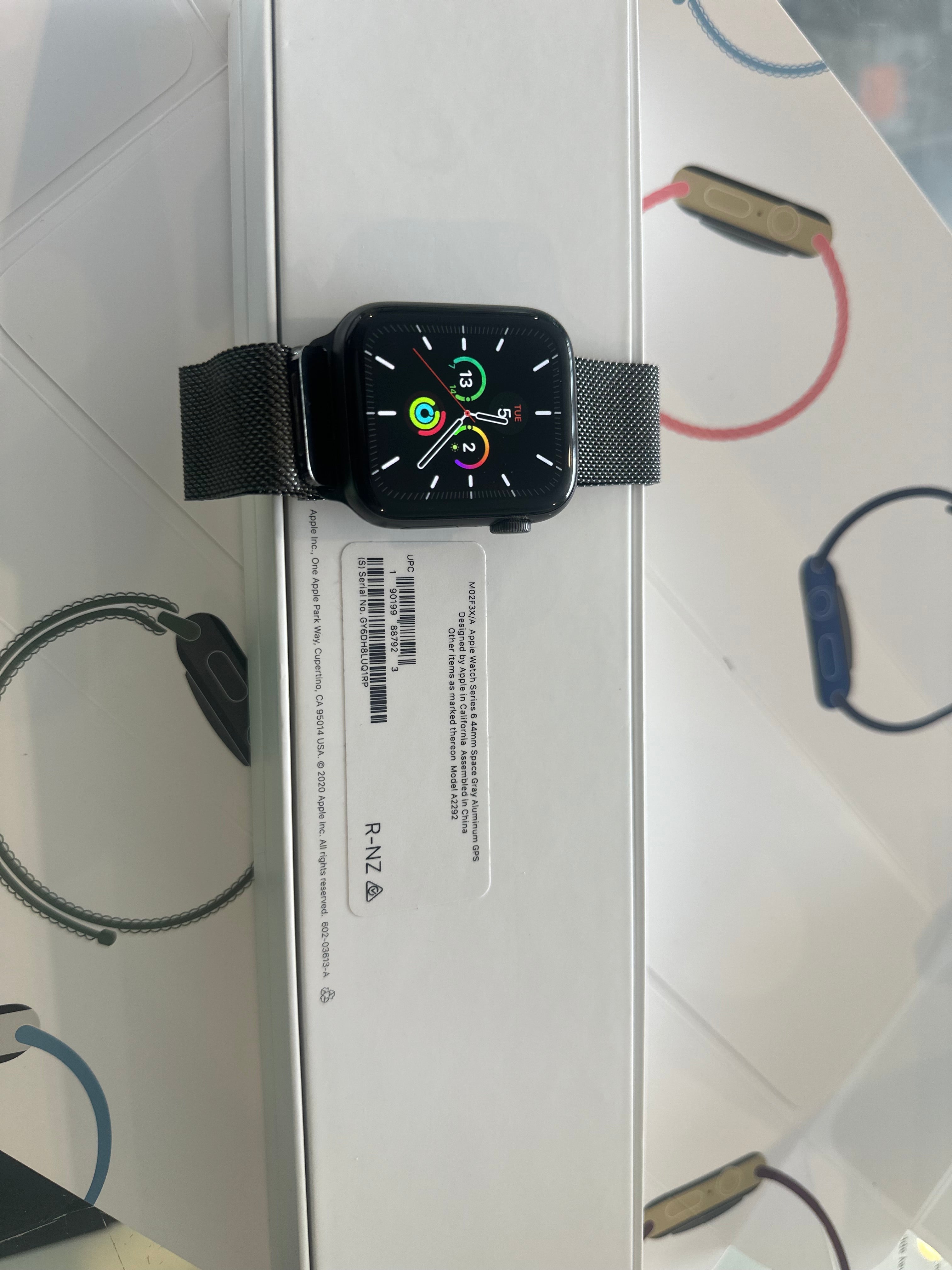 Apple Watch Series 6 Gps 44mm Stainless Black Strap