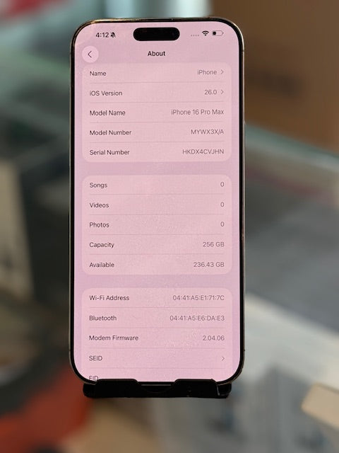 Apple iPhone 16 Pro Max  256GB Gold Like New A Grade