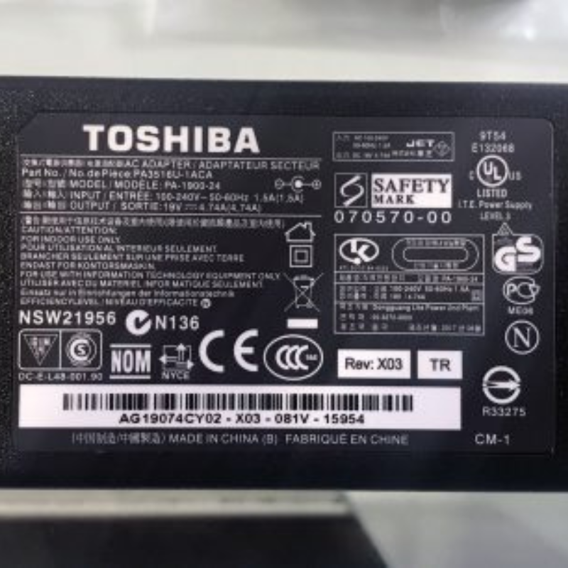 TOSHIBA PA-1900-24 REPLACEMENT ADAPTER ONLY